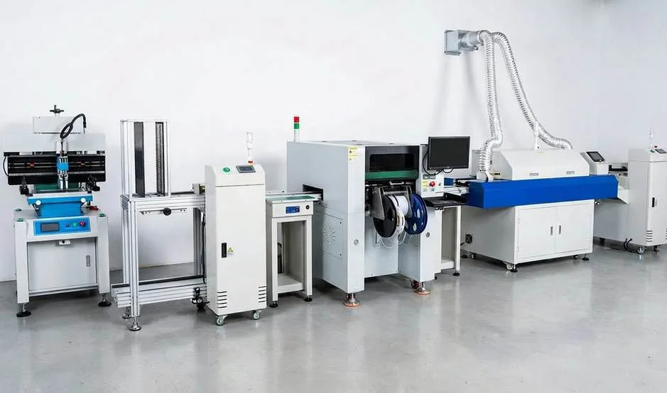 The SMD assembly line at the Emertronic production plant